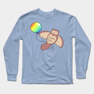 Rainbow Balloon Owl Long Sleeve T-Shirt